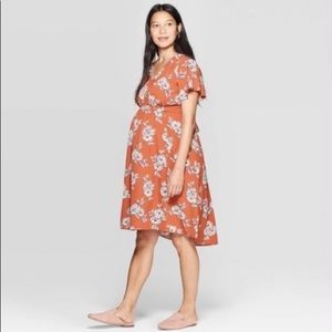 Isabel Maternity Burnt Orange Wrap Dress XL